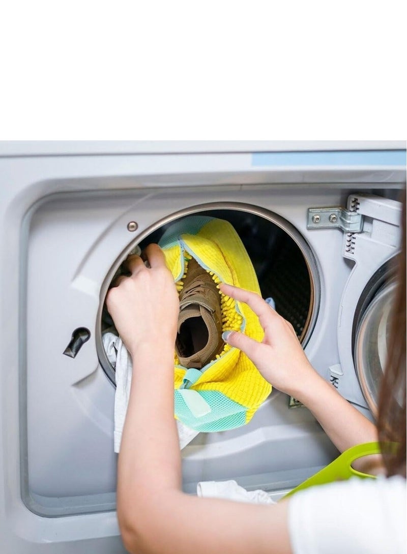 شنطة تنظيف الاحذية من المايكروفايبر - شنطة غسيل كبيرة للغسالة للاحذية الرياضية والاحذية الكاجوال وللاستخدمات المتعددة الاخري شنطة غسيل متينة للغسالة-051 - Image 4